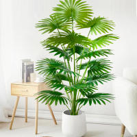 Planta Artificial De Palma Tropical Grande De Hoja De Abanico Para Decoración De Oficina Y Hogar Falsa Y Realista De 60-105cm - details 3