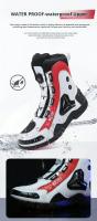 Botas De Motocicleta Para Hombre Y Mujer Microfibra Cuero Anticolisión Protección De Tornillo Zapatos De Motocross Moto Racing - details 6