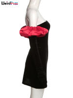 Vestido De Veludo Sin Espalda Para Mujer Con Guantes Nublados Bodycon Elástico Romántico Francesa Para Fiesta De Cumpleaños Vacaciones Streetwear - details 8