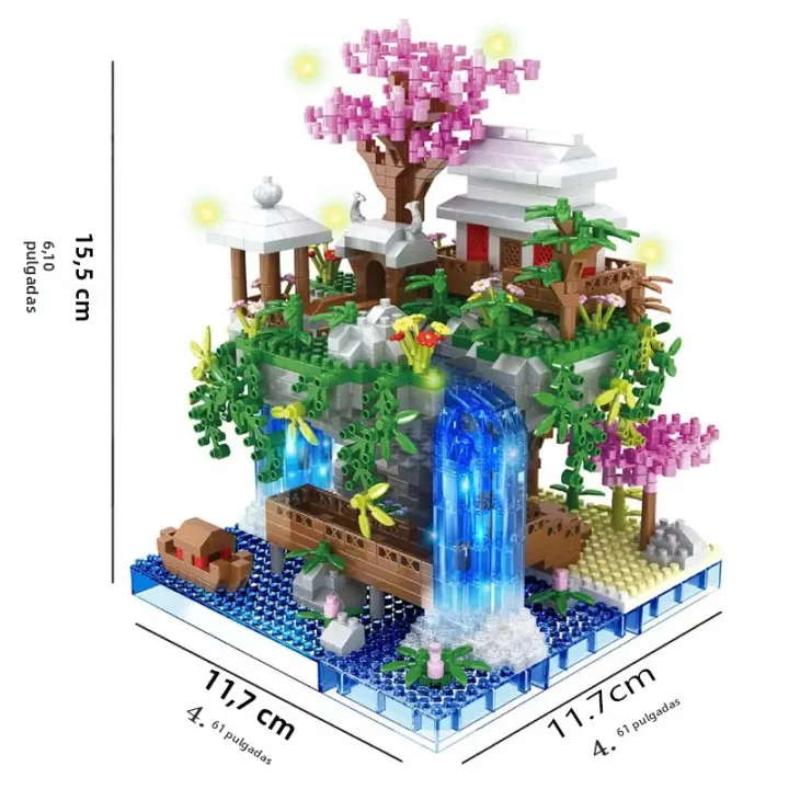 Juguetes De Construcción De Bloques Micro Partícula Pezón Para Niños Juego De Rompecabezas De Lago De Cerezo Desafío Alto Material Plástico - 1