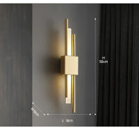 Lámpara De Pared LED Moderna Y Creativa Para Dormitorio Y Sala De Estar Iluminación Minimalista Para Sofa Y TV Fuente De Luz Metálica Dorada Y Negra - details 9