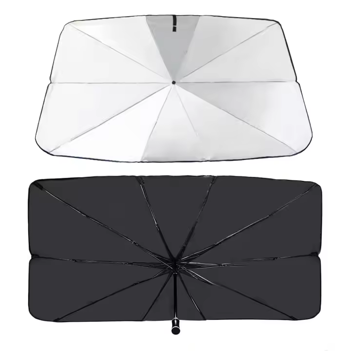 NQT Parasol Coche Delantero, Plegable Universal Protección Rayos UV Ventana Delantera Aislante Calor Forma Paraguas - 1