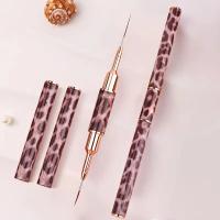 Set De 5 Pinceles Para Arte De Uñas Con Diseño De Leopardo Herramienta Profesional De Manicura Para Dibujar Líneas Estriadas En Gel UV Y Pintura De Uñas - details 6