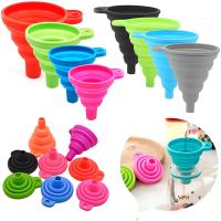 Funel De Silicona Plegable Universal Para Bebidas Aceite Líquido Hopper De Cocina Accesorios Para Coche Cambio De Aceite En Motor - details 0