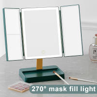 72 LED Light Vanity Mirror 1/2/3X Magnifying Cosmetic 3 Folding Makeup Mirrors 270 Rotation Stepless Dimmer Beauty Table Mirrors - details 7