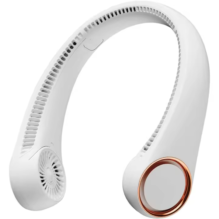 Ventilador de Cuello portátil, manos libres, sin Aspas, 3 velocidades, 72 Sales de Aire, ventilador de Cuello portátil, adortado para Viajes y oficina, color Blanco - 1