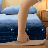 Sábana Ajustada Moderna Y Sencilla Con Estampado De Cielo Estrellado Mate Para Dormitorio Cobertura De Cama De Poliéster 100% Sin Almohadillas - details 4