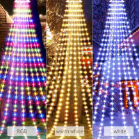 Luces LED De 100 Leds Para Jardín Guirnalda De 2m Con Cinco Ramas Decoración De Navidad Para Casa Y Exterior Luz De Cascada Para Bodas Y Habitaciones - details 1