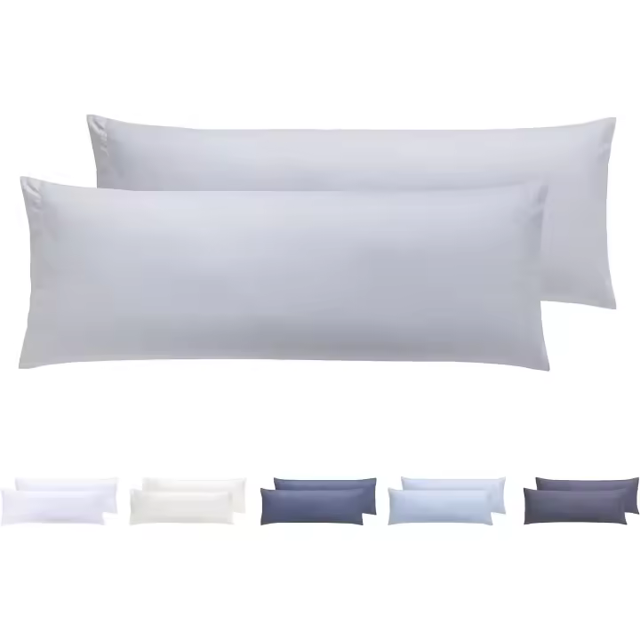 Juego de fundas de almohada de 2 piezas, microfibra ultrasuave, hipoalergénicas. Juego de 2 piezas - 105 x 40 cm Blanco - 1