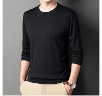Camiseta De Manga Larga Para Hombre En Color Sólido Cuello Redondo Camisa Polo Casual Algodón Transpirable Para Primavera Y Otoño - details 6