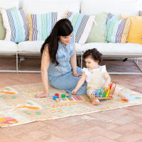 Asalvo Alfombra de Juegos Plegable 120x180 – Reversible, Espuma Acolchada, Impermeable y Lavable, Se Pliega en Segundos, Antideslizante para Bebés - details 1