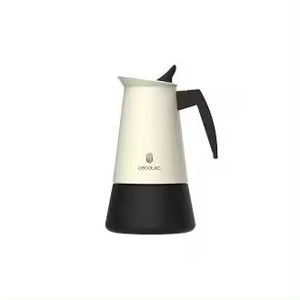 Cecotec 100 Piccolina 400 Beige Cafetera italiana fabricada en acero inoxidable de alta calidad ideal para 4 tazas de café. capacidad de 200ml. - 1