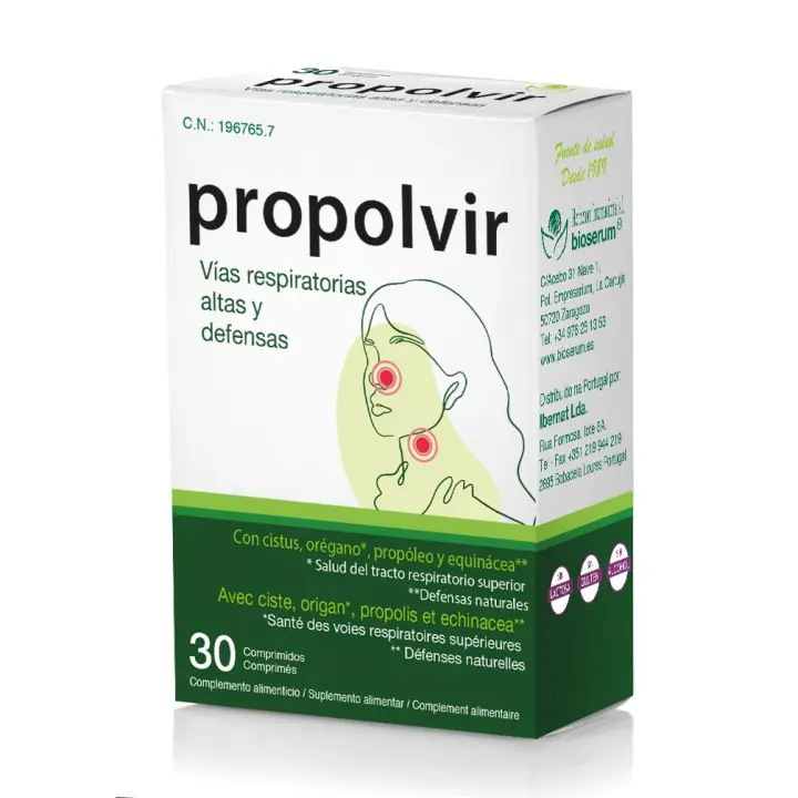 BIOSERUM PROPOLVIR 30 Comprimidos    defensas, sistema inmunitario - 1