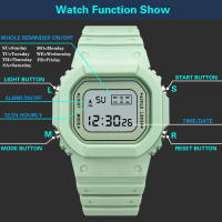 Reloj Digital LED Para Hombres Y Mujeres Resistente Al Choque Reloj Deportivo Impermeable Con Correa De Silicona Estilo Simple - details 2
