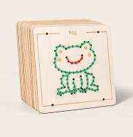 Juguete Educativo De Madera Para Niños Con Puzle De Bordado Y Hilo Patrón Cartoon Juego De Actividad De Tejido Para El Tablero Ocupado Regalo Para Niños - details 3