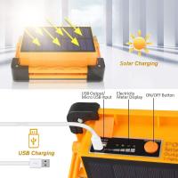 Foco LED recargable de 700 W, 3 modos, luz de trabajo superbrillante, foco LED portátil con panel solar, lámpara de obra para obras de construcción, camping, pesca, reparación de vehículos y bricolaje. - details 0