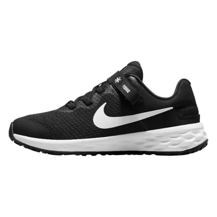 Zapatillas Nike Revolution 6 Flyease Nn (Ps) Negro Blanco Humo - 1