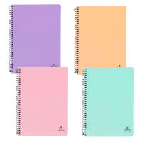 Pack 6 Cuadernos A5 Pastel Quijote Paper World - Tapas Plástico Translúcido, 80 Hojas, 90 Gr, Espiral Metálica Negra - details 0