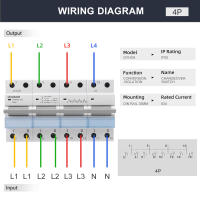 Interruptor de transferencia Manual 63A 4P + 4P MTS AC. Automático Disyuntor Magnetotérmico de Cambio Modular. Conmutador - details 4
