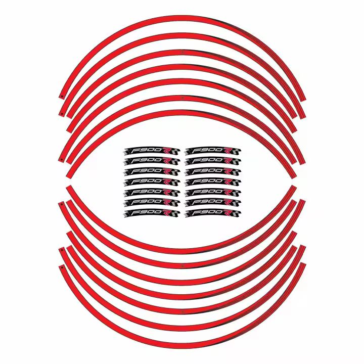Kits de tiras de pegatinas para motocicleta compatibles con F900R, ruedas de tuning, 17' F900 R Rojo. - 1