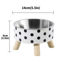 Tazón De Acero Inoxidable Para Gatos Y Perros Con Diseño De Polka-Dot Y Cuadros Antideslizante Fácil De Limpia Para Interiores Y Exteriores - details 0