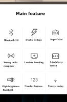 Mini Radio Portátil AM/FM Walkman Con Altavoz Bluetooth 5.0 Tarjeta TF Reproductor De Música Y Linterna LED Para Caja De Sonido Doméstica - details 0