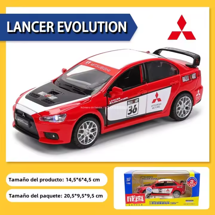 Coche De Aleación Mitsubishi Winged Land God WRC a Escala 1:32 Con Alas Juguete De Decoración Y Moldes Para Coleccionistas Y Regalos - 1