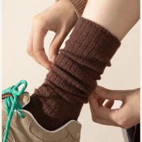Calcetines Largos De Lana Suave Para Mujer Otoño Invierno Cashmere Solido Tejidos Gruesos Calientes Y Suaves Calcetines Casuales De Rodilla Para Niñas - details 5