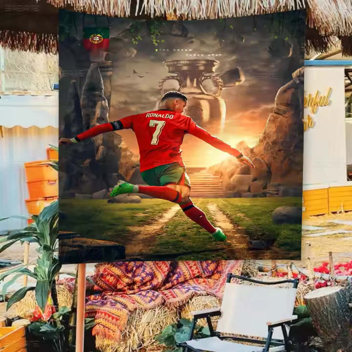 Bandeera De CR7 Cristiano Ronaldo Dibujo Animado Ciencia Ficción Decoración De Pared Para Habitación Casa Material Poliéster Tamaño Variado - 1