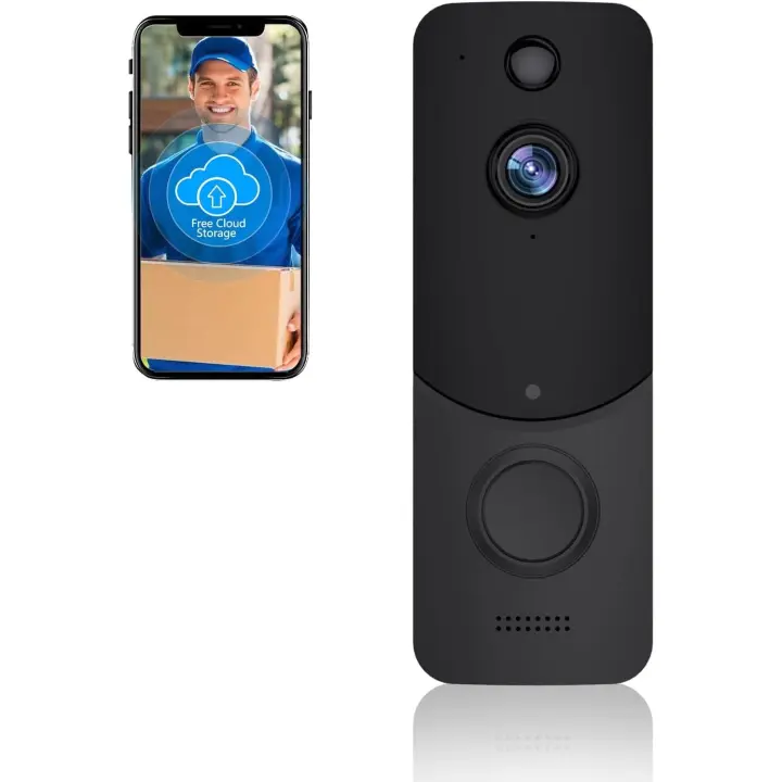 Cámara inalámbrica con timbre de vídeo WiFi, timbre con detección de Visión Nocturna de Movimiento humano, resistente a Agua IP65 - 1