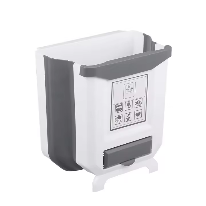 Cubos de Basura Plegable Colgando,10L Gran Capacidad Bote de Basura Colgante,Multifuncional Bote de Basura Colgante Extraible,Papelera Mural para Puerta de Gabinete,Coche,Dormitorio,Oficina - 1