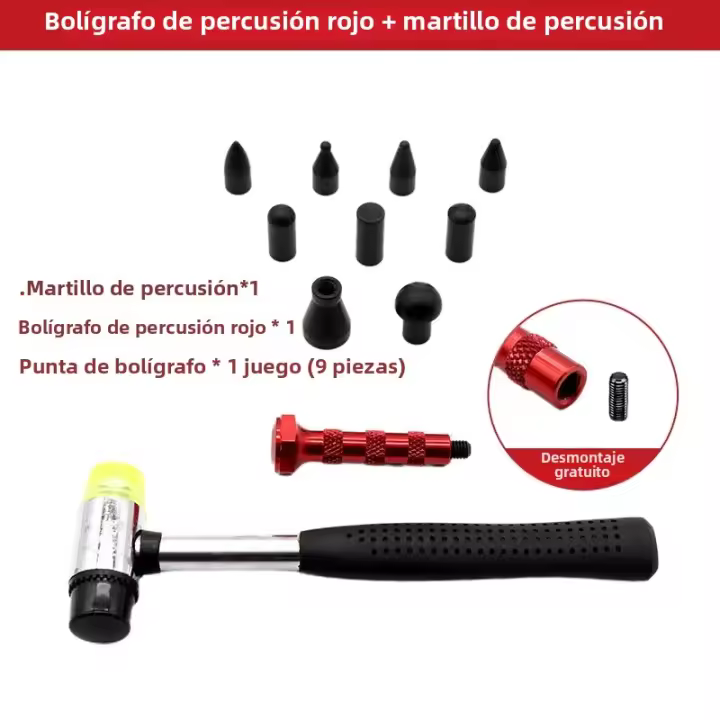 Kit De Herramientas Para Reparación De Golpes En Coche Universal Herramienta De Borrado De Golpes Sin Pintura Martillo De Goma Para Reparación De Golpes En El Cuerpo Del Vehículo - 1