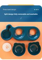 Tazas Para Gatos Con Dispensador De Agua 3 En 1 Diseño De Oreja Tilted Set De Tazas De Alimento Y Agua Con Botella De Agua Para Protección Del Cuello Material Plástico Forma Redondeada - details 7