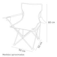 TIENDA EURASIA - Silla Plegable de Camping, 50x50x80 cm, Ideal para Camping o Pesca, Estructura de Acero Resistente, Asiento de Lona Impermeable, Incluye Funda para Transportar - details 2