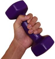 COSHANO 2x Mancuernas pesas de 2kg en vinilo suave ejercicio, gimnasia, musculación 2 Unidades Color morado - details 2