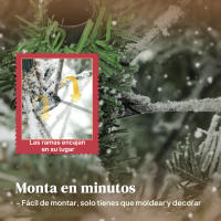 HOMCOM Árbol de Navidad Artificial, Árbol de Navidad Nevado, Abeto Artificial con Ramas Articuladas, Base Plegable, Fácil de Montar, Decoración para Hogar, Oficina, Fiestas - details 1