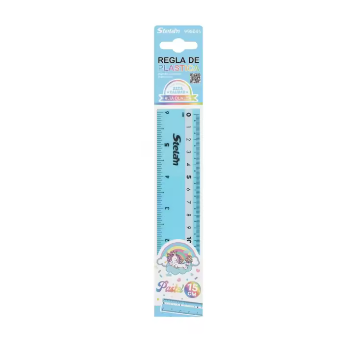 Stelán Regla Pastel 15 cm /20 cm/30 cm- Diseño Infantil con Unicornio, Alta Calidad, Regalo de Aprendizaje Perfecto para Niños" - 1
