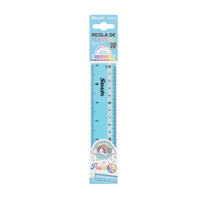 Stelán Regla Pastel 15 cm /20 cm/30 cm- Diseño Infantil con Unicornio, Alta Calidad, Regalo de Aprendizaje Perfecto para Niños" - 1