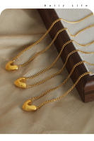 Encanto Collar colgante en forma de corazón para mujer Collar colgante en forma de corazón irregular Collar de acero inoxidable chapado en oro de acero de titanio 316L Joyería versátil de personalidad de nicho simple y de moda - details 5