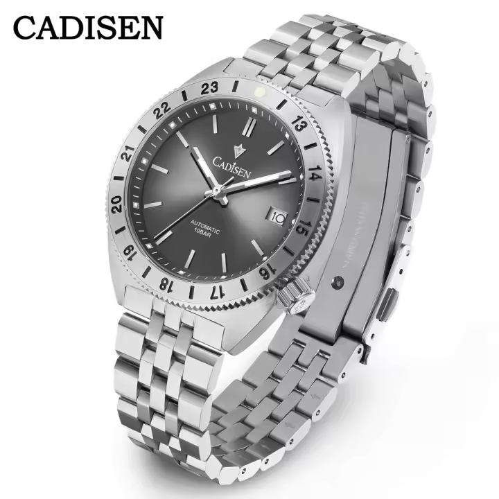 Reloj De Pulsera Automático Para Hombre CADISEN Diver Luminoso Acero Inoxidable Cristal De Zafiro Con Recubrimiento AR Resistente Al Agua NH35 - 1