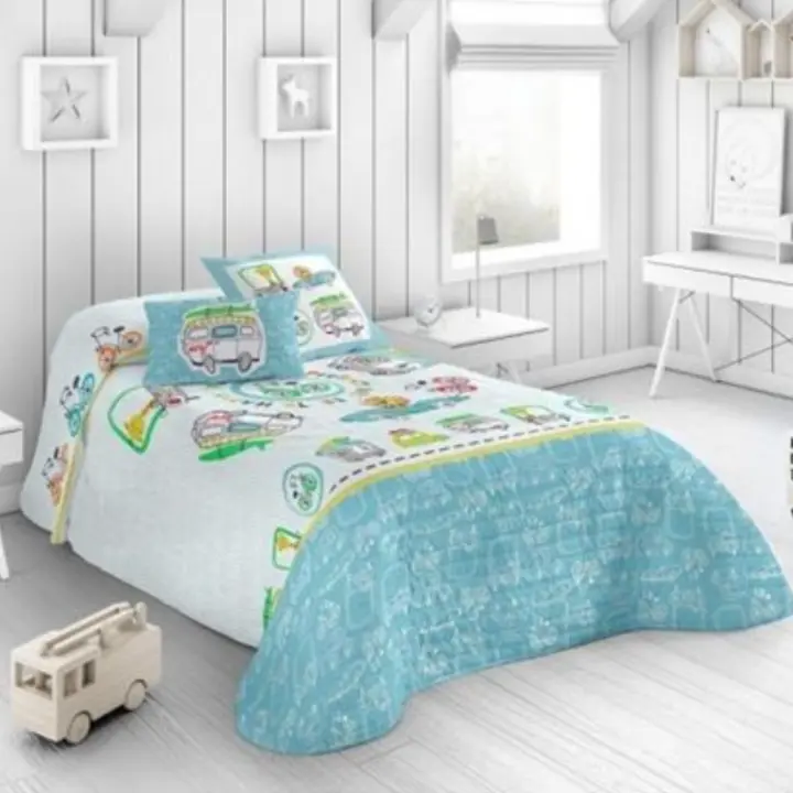 Colcha bouti Naturals Euromoda estampación digital 100% algodón - 144 hilos - Para cama de 90 (180x260) - Fabricado en España - Lavable a máquina - 1