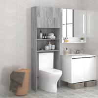 Armario de Baño Roble Ahumado 64x25,5x190 cm Mueble Lavadora Estante Color Roble ahumado,  Gris sonoma,  Roble Sonoma y mas - details 1