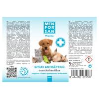 Menforsan Spray Antiseptico con Clorhexidina 60ml para perro gato conejo pajaros - Rasguños, cortes, quemaduras, irritaciones - Higiene y Desinfeccion Heridas - details 1