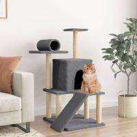 vidaXL Rascador para Gatos con Postes de Sisal Árbol Torre Escalador Color Crema,  Gris claro,  Gris oscuro y mas - details 2
