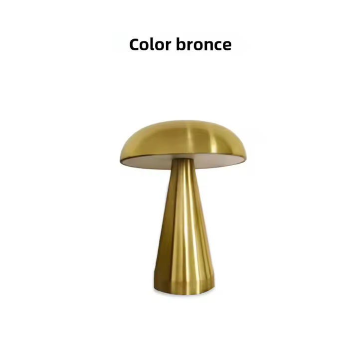 Lámpara De Mesa Retro LED Con Sensor Táctil Luz Nocturna De 3 Temperaturas De Color Forma De Hongos Decoración Para Dormitorio Oficina Bar Café - 1