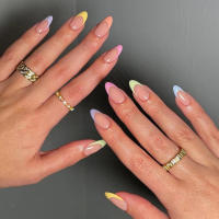 24Pcs Set Uñas Postizas De Acrílico Blancas Con Borde Ovaladas Adhesivas Fáciles De Usar Y Quitar Cubierta Total De Uñas - details 8