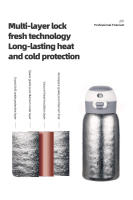 Botella De Agua Térmica Tiartisan De Titanio Doble Capa Para Niños 600ml Con Dos Tapas Portátil Para Exteriores Y Deportes - details 6