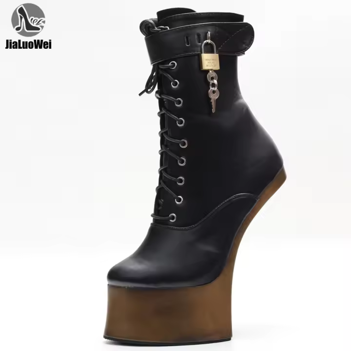 Botas De Plataforma Con Tacón Alto De 7 Pulgadas JIALUOWEI Para Mujer Ponyplay Ankle Bootfetish Talla 36-46 Envío Rápido - 1