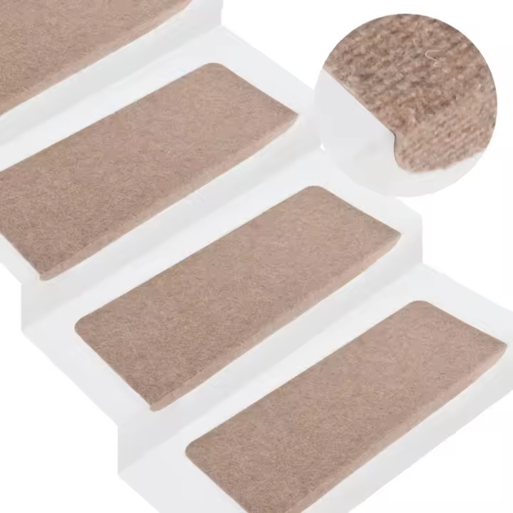 vidaXL Alfombrillas autoadhesivas de escalera 15 uds 65x24,5x3,5 cm - 1