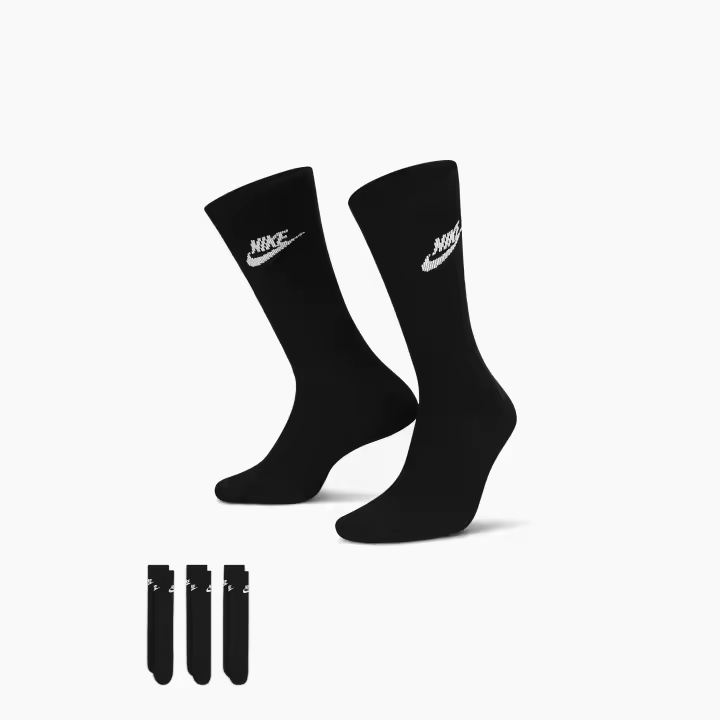 NIKE SPORTSWEAR ESSENTIAL 3 PACK HIGH SOCKS BLACK - DX5025     / Sabas Shop - 1